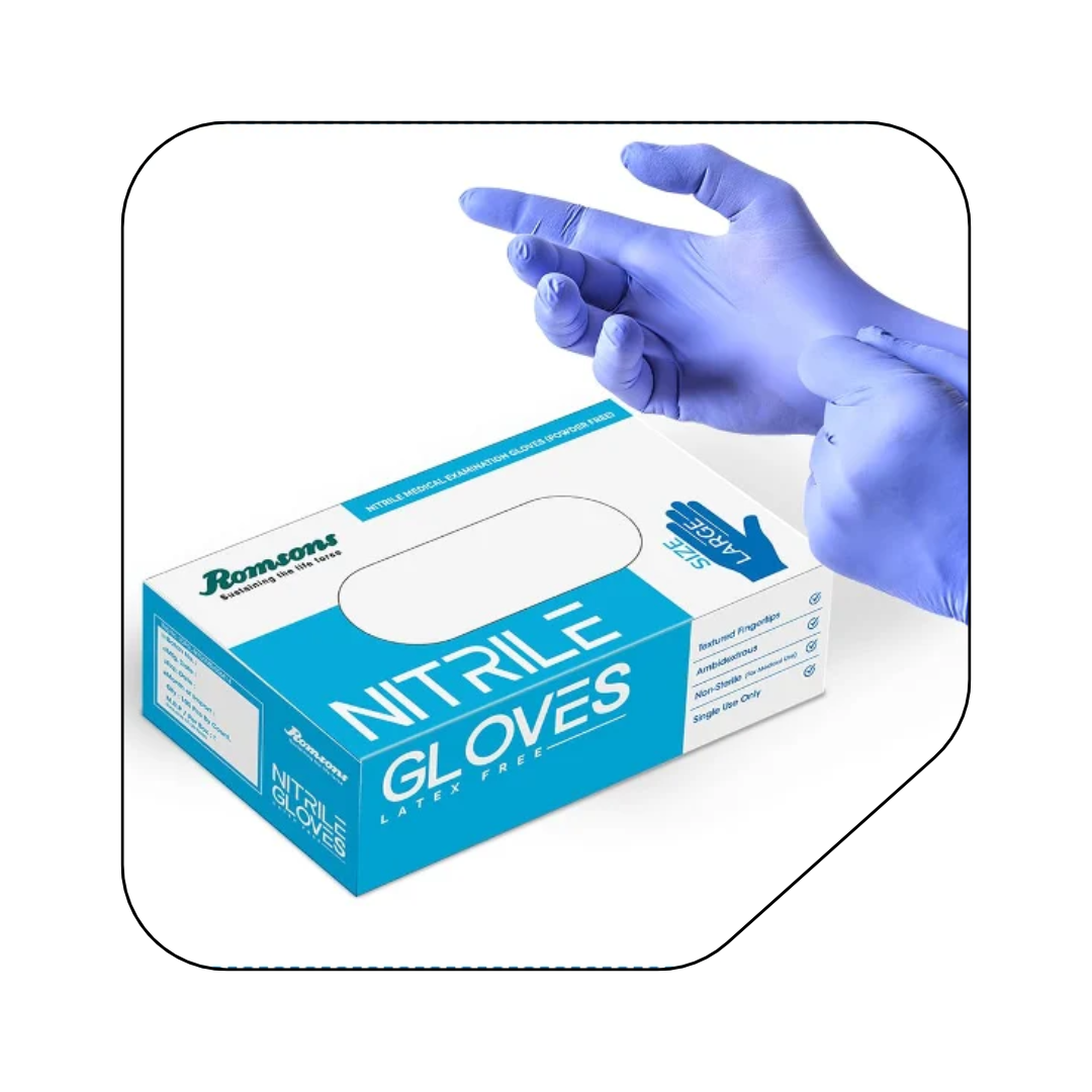 Nitrile Examination Gloves (Size Medium)